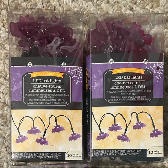 4 Pack Purple Bat 10ct Mini LED 3’ Ft Long Halloween String Light Set NWT - Picture 3 of 4